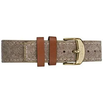 Timex Unisex TW2R42100 Weekender 38 Tan/Brown/Cream Fabric/Leather Strap Watch