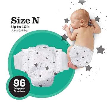 Hello Bello Diapers, Size Newborn (NB, Up to 10 lbs), 96 Count of Premium Disposable Baby Diapers in Umbrella and Koala Kids Designs, Hypoallergenic with Soft, Cloth-Like Feel
