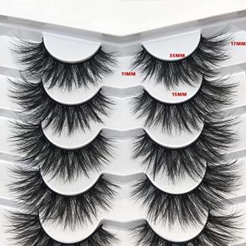 Pooplunch False Eyelashes 8D Cat Eye Fluffy Lashes 7 Pairs Pack Dramatic Wispy Faux Mink Thick Flare...