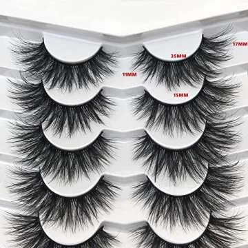 Pooplunch False Eyelashes 8D Cat Eye Fluffy Lashes 7 Pairs Pack Dramatic Wispy Faux Mink Thick Flare...