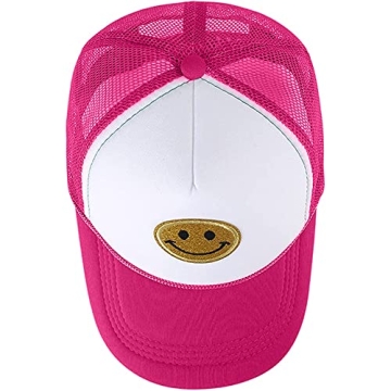 Lin Su Fashion Smile Face Sequins Baseball Cap Trucker Hat