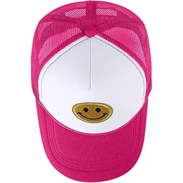 Lin Su Fashion Smile Face Sequins Baseball Cap Trucker Hat