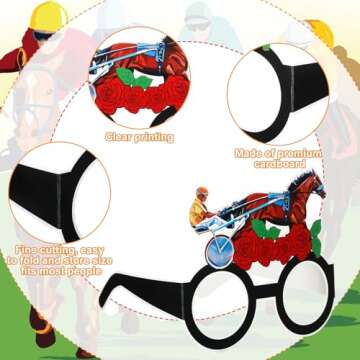 Derby Horse Party Eyeglasses - 48 Pcs 12 Styles