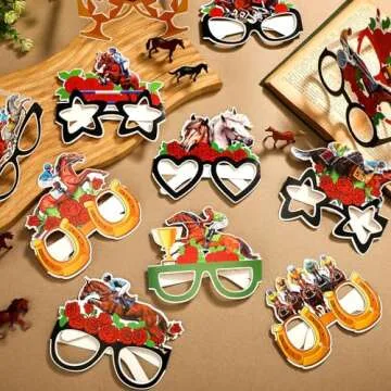 Derby Horse Party Eyeglasses - 48 Pcs 12 Styles