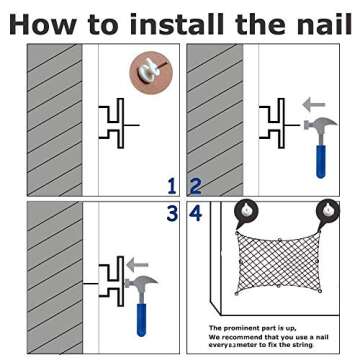 ZUEXT Photo Hanging Display Frames w/ 40 Clips & Sea Shells, 79x40 Inch Nautical Themed Mediterranean Fishing Net Photo Wall Decor, Picture Cards Artworks Organizer for Dorm, Home, Party Decorations