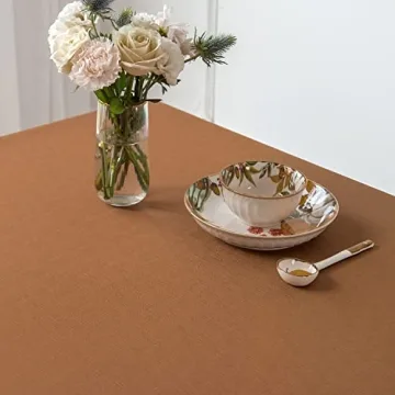 Maxmill Stain Resistant Amber Bronze Tablecloth 52x52