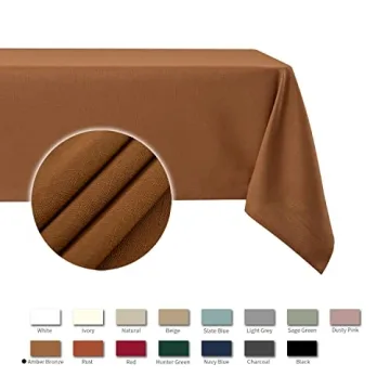 Maxmill Stain Resistant Amber Bronze Tablecloth 52x52