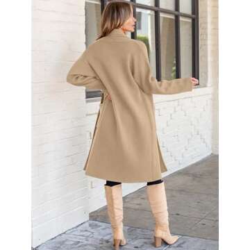 ANRABESS Women's Cardigan Long Sweater Oversized Open Front Knit Duster Coat 2025 Trendy Lady Fall Coatigan Outerwear 934shenxing-M Light Camel
