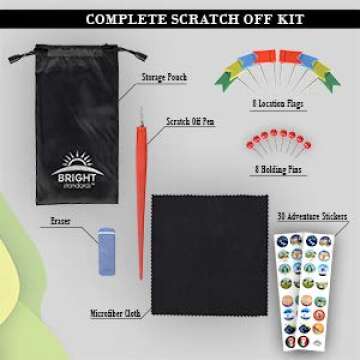 Bright Standards Scratch Off Map of United States + All 63 US National Parks Scratch Off Poster, 85 USA Landmarks, Travel Map Kit, 50 State Photo Wall Adventure Maps, Journal Gifts for Travelers