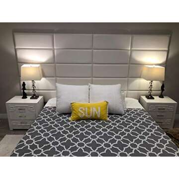 Art3d Headboards for Queen Size Bed, Kind Headboard, Soundproof Wall Panels 3D, Upholstered Headboard (39.4"x11.8", Ivory, 8)
