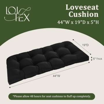 LOVTEX Tufted Bench Cushions - Stylish & Waterproof Comfort