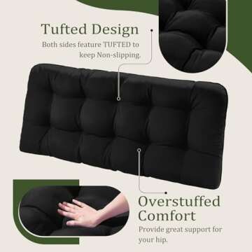 LOVTEX Tufted Bench Cushions - Stylish & Waterproof Comfort