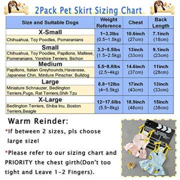 CAISANG 2 Pack Dog Shirt Skirt Striped Printed T Shirts Cotton Vest Pleated Dress Puppy Clothes Summer Shirts Cute Girl Boy Tops Soft Pet Apparel for Small Medium Dogs Cats Outfits Costume(M)