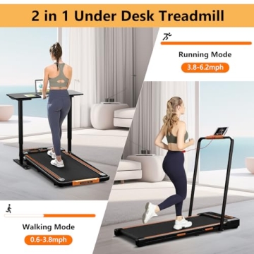 AIRHOT 2in1 Walking Pad Treadmill Compact Foldable Remote