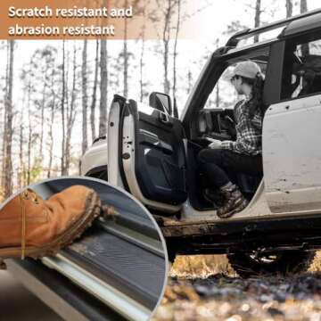 LitMiRaCle Door Sill Guard 4 PCS Set Ford Bronco Door Entry Guards Accessory, Anti Scratch Door Sill Protector Compatible for Ford Bronco 4 Door 2021 2022 2023 (Not for Bronco Sport)