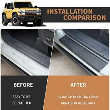 LitMiRaCle Door Sill Guard 4 PCS Set Ford Bronco Door Entry Guards Accessory, Anti Scratch Door Sill Protector Compatible for Ford Bronco 4 Door 2021 2022 2023 (Not for Bronco Sport)