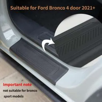 LitMiRaCle Door Sill Guard 4 PCS Set Ford Bronco Door Entry Guards Accessory, Anti Scratch Door Sill Protector Compatible for Ford Bronco 4 Door 2021 2022 2023 (Not for Bronco Sport)