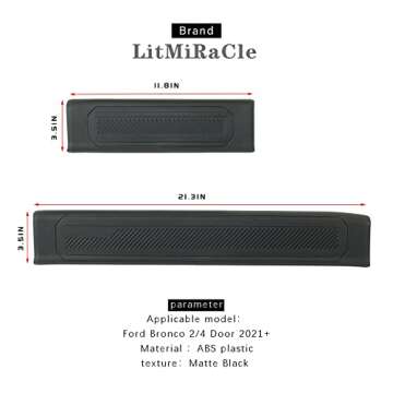 LitMiRaCle Door Sill Guard 4 PCS Set Ford Bronco Door Entry Guards Accessory, Anti Scratch Door Sill Protector Compatible for Ford Bronco 4 Door 2021 2022 2023 (Not for Bronco Sport)