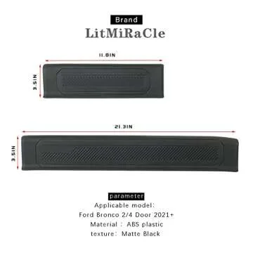 LitMiRaCle Door Sill Guard 4 PCS Set Ford Bronco Door Entry Guards Accessory, Anti Scratch Door Sill Protector Compatible for Ford Bronco 4 Door 2021 2022 2023 (Not for Bronco Sport)