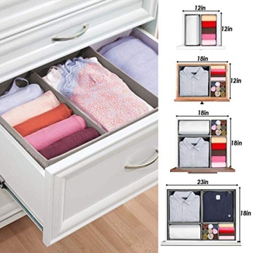 Criusia Underwear Organizer Set - 6 Foldable Bins for Home