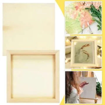 Fireboomoon 6 Pack Square Wood Panels,Unfinished Blank Wooden Canvas Cradled Painting Panel Boards for Craft,Drawing,Painting,Pouring,Wood Burning(8" x 8"/20cm x 20cm)