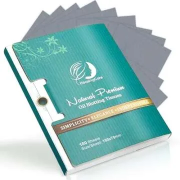 Premium Facial Oil Blotting Paper, 200 Counts - Natural Bamboo Charcoal Face Blotting Sheets, Easy T...