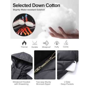 Flygo Women’s Long Puffer Coat - Warm and Stylish