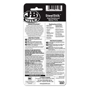 J-B Weld SteelStik: Steel Reinforced Epoxy Putty Stick 2oz