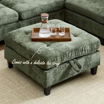 Luxe Oversized Modular Sectional Sofa with Storage Ottoman, Chenille Convertible Sleeper for Every Living Space