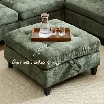 Luxe Oversized Modular Sectional Sofa with Storage Ottoman, Chenille Convertible Sleeper for Every Living Space