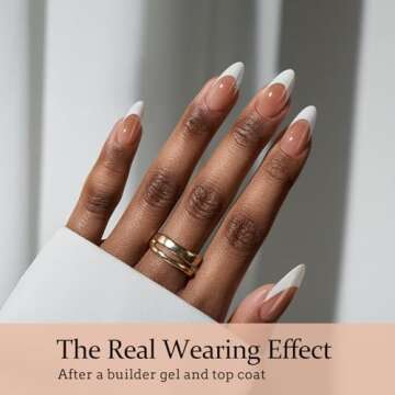 BTArtboxnails French Gel Nail Tips - French Tip Press on Nails Brown Medium Almond XCOATTIPS for Nail Extensions