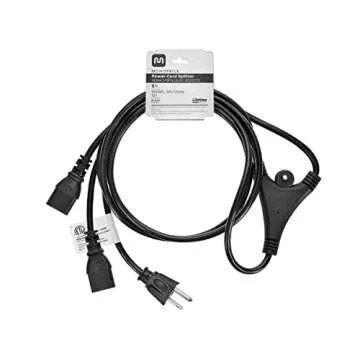 Monoprice Power Cord Splitter 6 Feet - Power 2 Devices Easily
