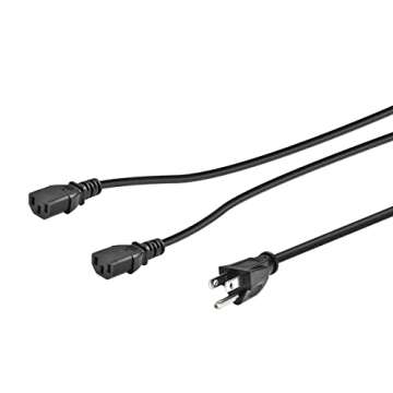 Monoprice Power Cord Splitter 6 Feet - Power 2 Devices Easily