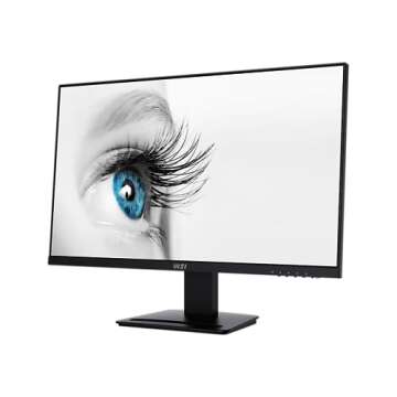 MSI Pro MP273A, 27" Monitor, 1920 x 1080 (FHD), IPS, 100Hz, TUV Certified Eyesight Protection, 4ms, Displayport, HDMI, Tilt, Black