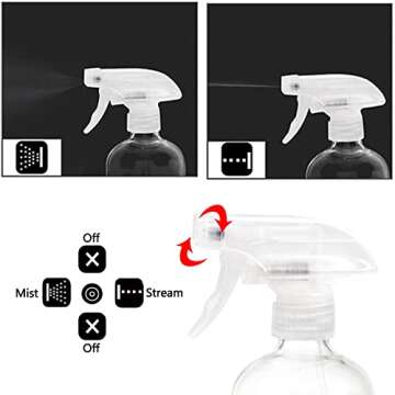 Easeen 6 Pack 16 oz Refillable Glass Spray Bottles