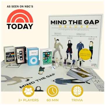 Spin Master Games, Mind The Gap Deluxe Trivia Game, Board Game for All Generations on Thanksgiving, ...