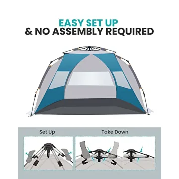 OutdoorMaster Beach Tent: Easy Pop-Up Shade for Family Fun