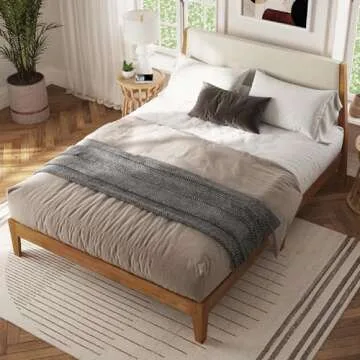 Unique Queen Bed Frame with Scandinavian Design and Easy Setup