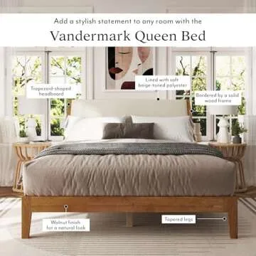 Unique Queen Bed Frame with Scandinavian Design and Easy Setup
