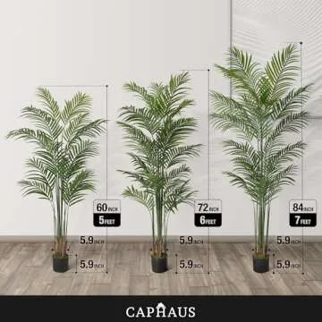 CAPHAUS 5 Feet, 60 Inch Artificial Palm Tree with 13 Trunks, Faux Dypsis Lutescens Plant, Faux Potted Tree, Plant in Pot with Dried Moss, Indoor Gift for Housewarming, Home, Office