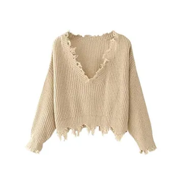 Stylish ZAFUL V Neck Crop Sweater for Cozy Fashion