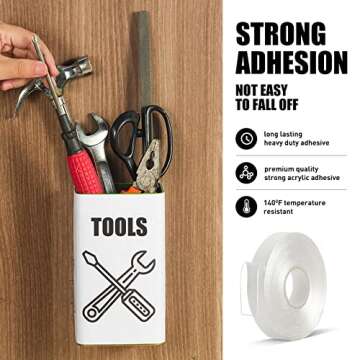 Maxwel Manufacturing Double Sided Tape Heavy Duty - 1/2 in 10 Ft Acrylic Sticky Mounting Tape Clear ...