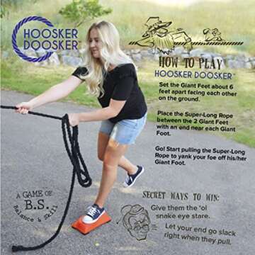 Just Jump It Hoosker Doosker, Balancing Tug of War Family Games for Kids, Tug of War Rope with Balan...