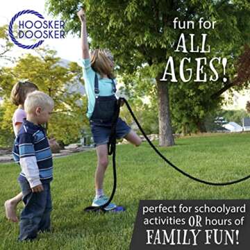 Just Jump It Hoosker Doosker, Balancing Tug of War Family Games for Kids, Tug of War Rope with Balancing Stones, Kids Outdoor Play Equipment