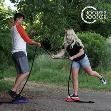 Just Jump It Hoosker Doosker, Balancing Tug of War Family Games for Kids, Tug of War Rope with Balancing Stones, Kids Outdoor Play Equipment