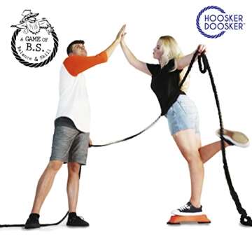Just Jump It Hoosker Doosker, Balancing Tug of War Family Games for Kids, Tug of War Rope with Balancing Stones, Kids Outdoor Play Equipment