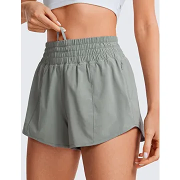 CRZ YOGA High Waisted Running Shorts - Quick Dry & Stylish