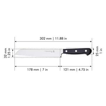HENCKELS Classic Razor-Sharp 7-inch Bread Knife, Cake Knife , German Engineered Informed by 100+ Years of Mastery, Black