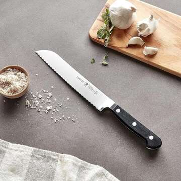 HENCKELS Classic Razor-Sharp 7-inch Bread Knife, Cake Knife , German Engineered Informed by 100+ Years of Mastery, Black