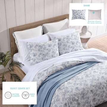 Tommy Bahama - King Sheets, Cotton Percale Bedding Set, Crisp & Cool, Stylish Home Decor (Pen and In...